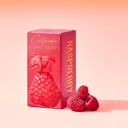 Rasperry Gummy Bears by California Gummy Bears - All Natural Real Fruit Gummies Gift Box