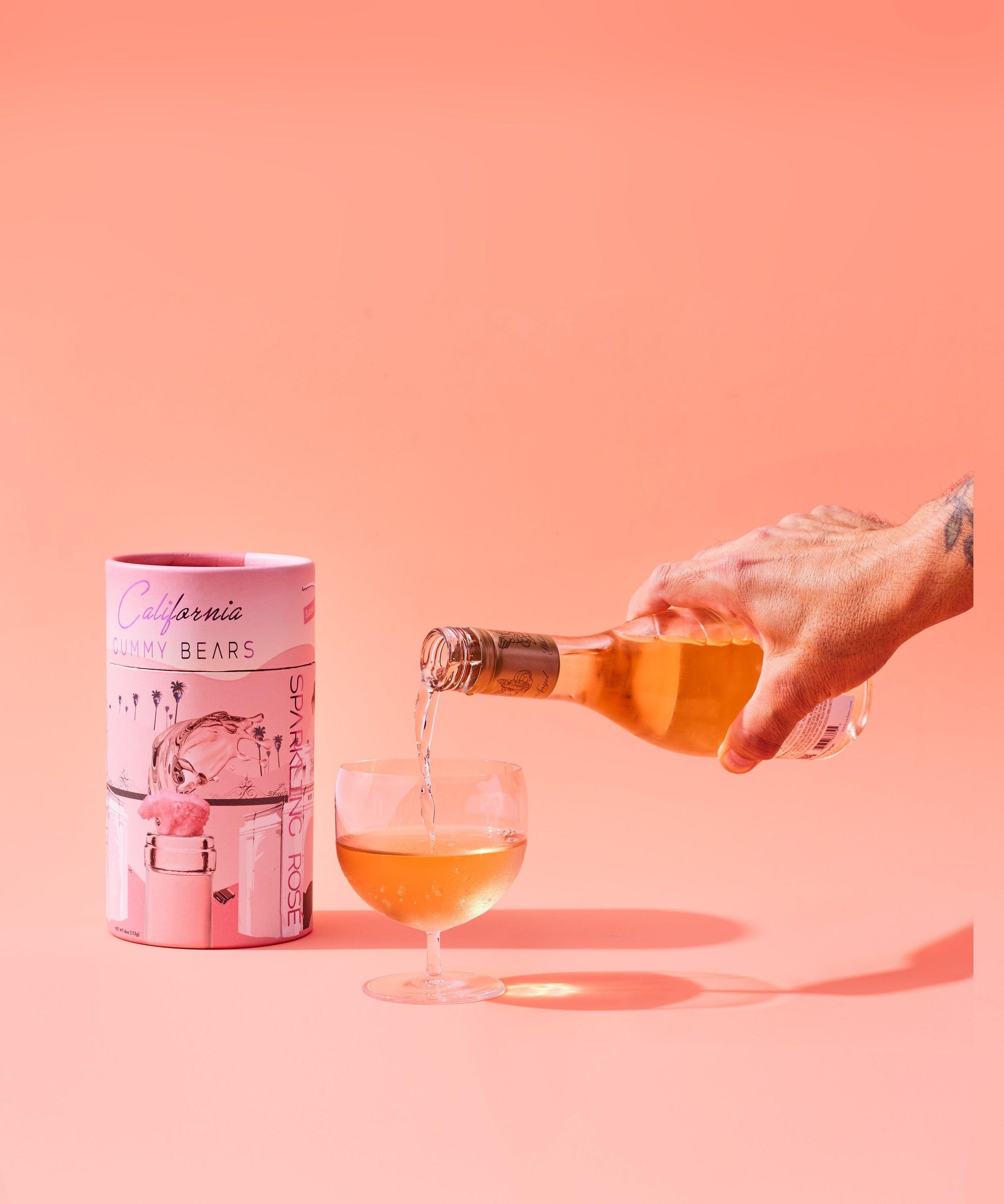 Organic Vegan Gummy bears - Made in California - Rose wine pink gummies
