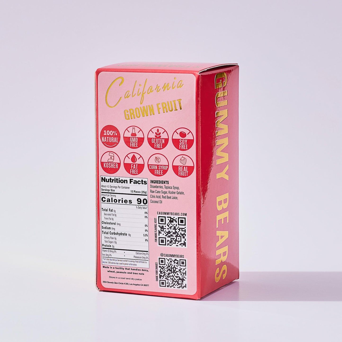 Strawberry sensation Gummy bears by California Gummy Bears - 100% Natural Soy Free Gluten Free Gummy Bears