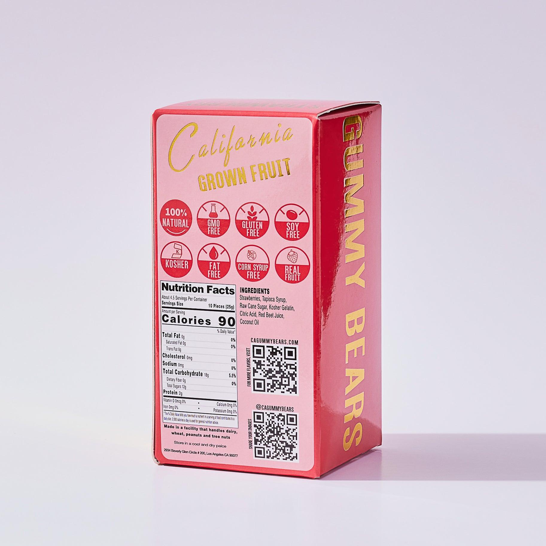 Strawberry sensation Gummy bears by California Gummy Bears - 100% Natural Soy Free Gluten Free Gummy Bears