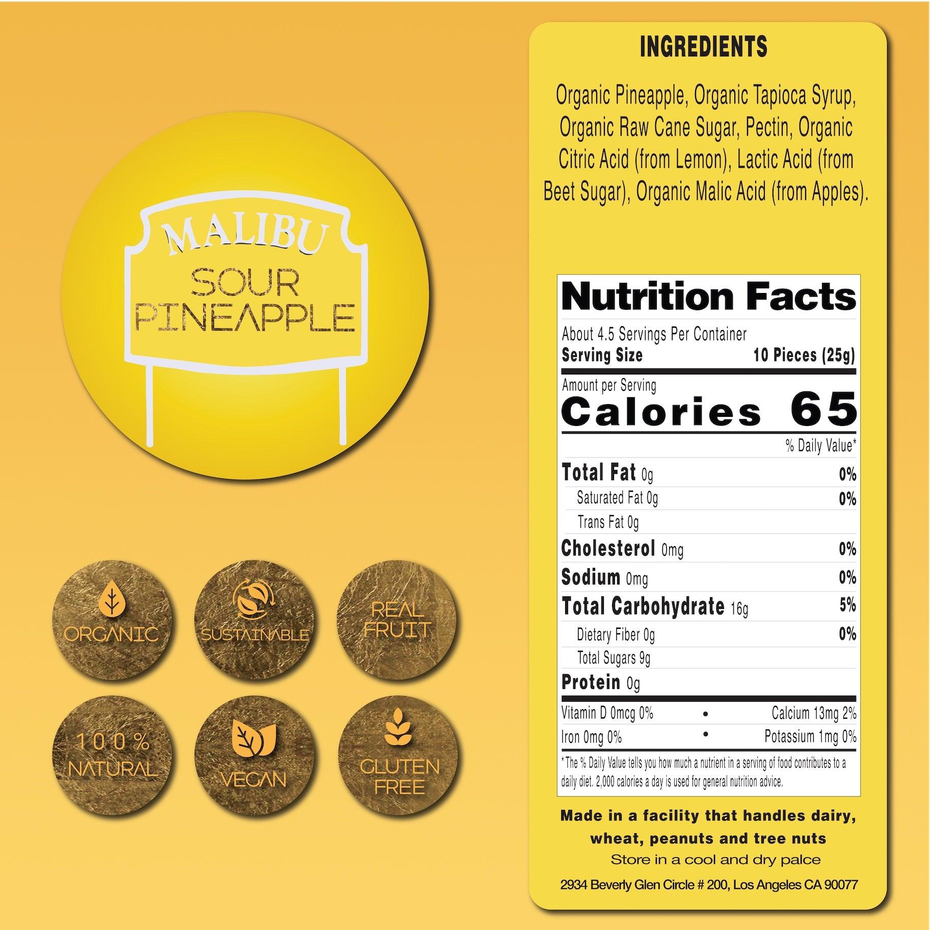 Sustainable Organic Gummy Bears and Candies by California Gummy Bears - Pineapple Sour Malibu Gift Box